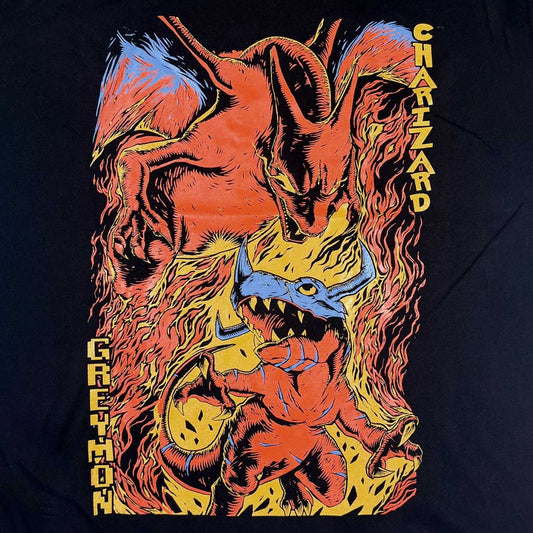 Charizard vs Greymon (Pokémon - Digimon) Camiseta