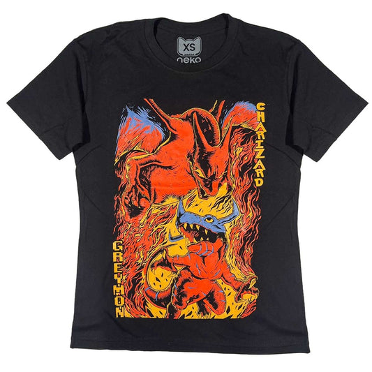 Charizard vs Greymon (Pokémon - Digimon) Camiseta