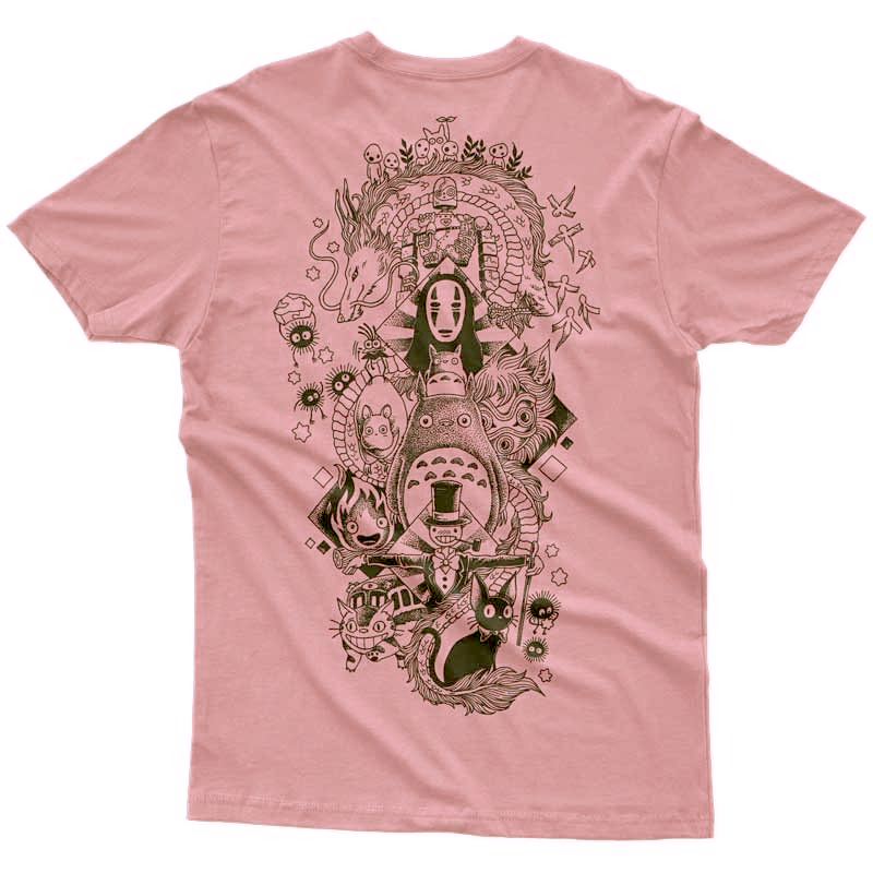 Studio Ghibli Espalda (Anime) Camiseta